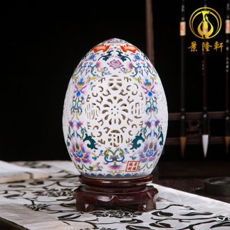 Jingdezhen ceramic knife clay hand-painted vases, flower arranging Chinese style household living room TV cabinet decoration handicraft furnishing articles