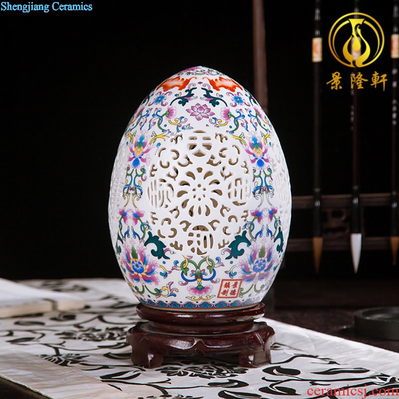 Jingdezhen ceramic knife clay hand-painted vases, flower arranging Chinese style household living room TV cabinet decoration handicraft furnishing articles