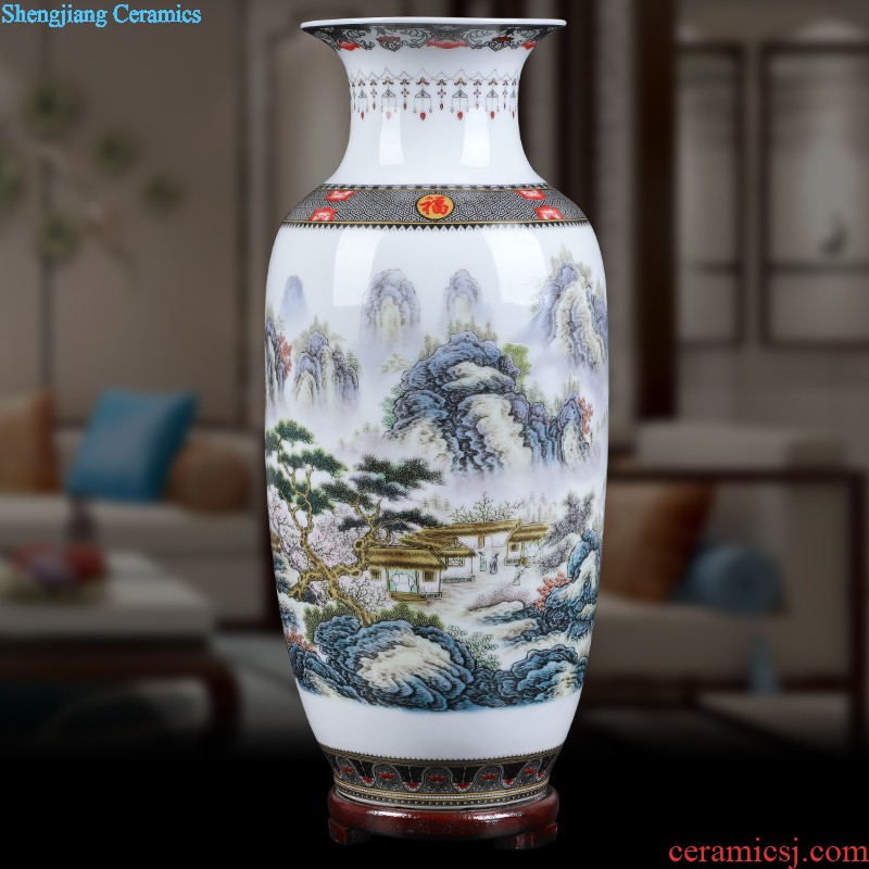 Jingdezhen ceramics borneol archaize kiln crack glaze vase modern household to decorate the living room TV ark furnishing articles