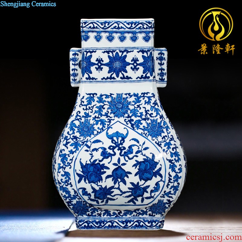 Jingdezhen ceramics vase antique blue-and-white large flower arranging new porch sitting room of Chinese style household act the role ofing is tasted furnishing articles