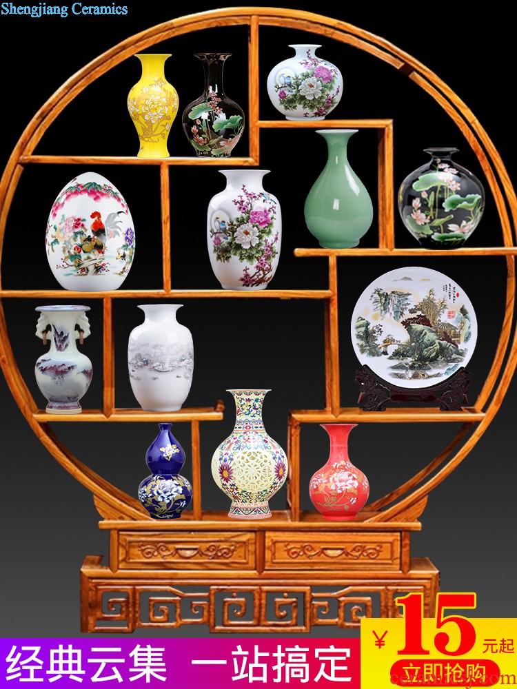 Jingdezhen ceramics vases, flower arranging three-piece suit Chinese place to live in the sitting room TV ark adornment small handicraft