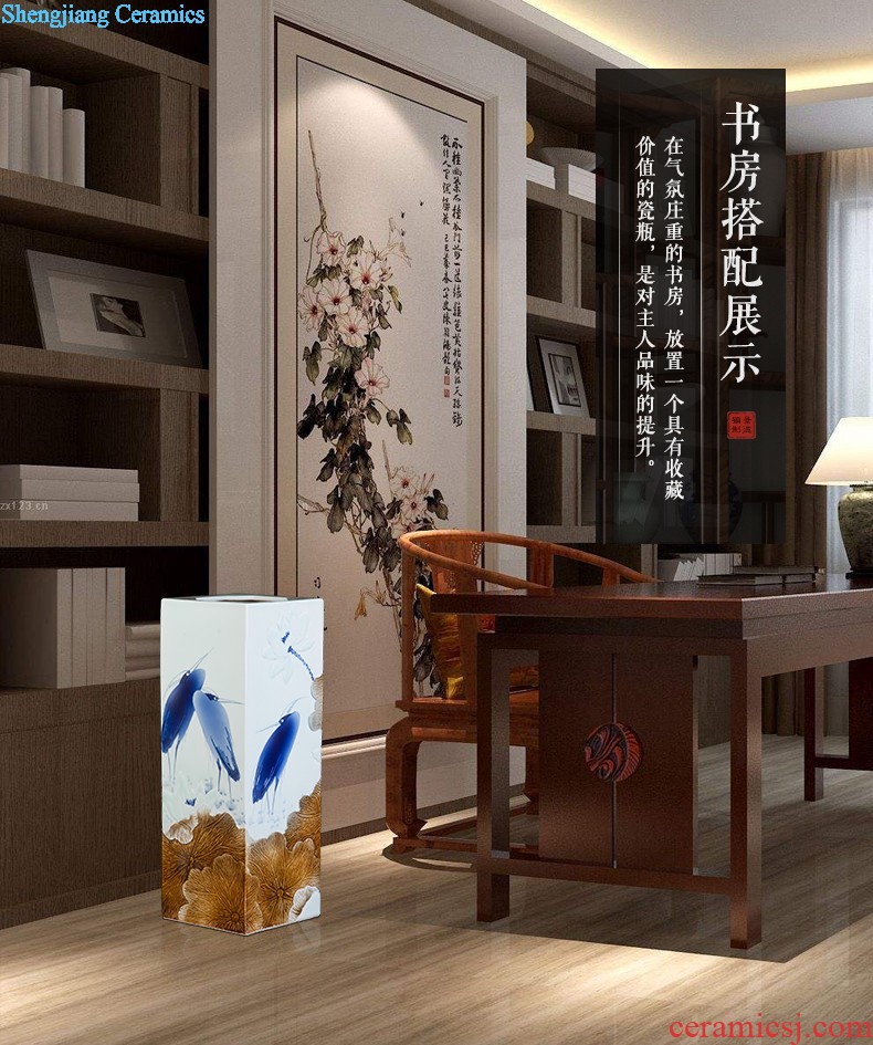 Jingdezhen ceramic hand-painted vases, three-piece suit of new Chinese style living room furnishing articles wine handicraft decorative household items