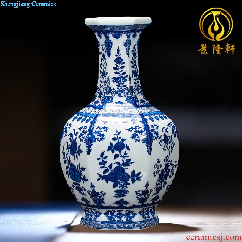 Antique porcelain sitting room Jingdezhen blue and white porcelain Archaize ceramic vase Viewing place vase vase planting