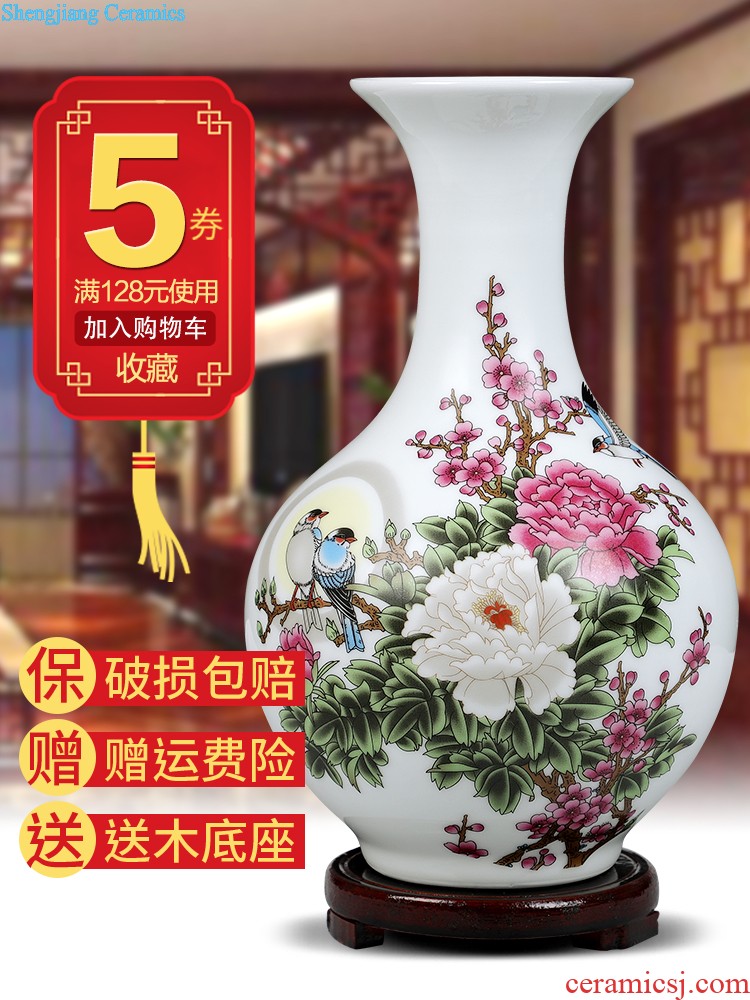 Jingdezhen porcelain vase of blue and white porcelain wine sitting room flower arranging home decoration crafts rich ancient frame ceramic furnishing articles