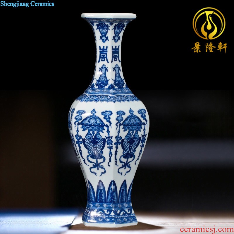 Jingdezhen ceramics vase antique blue-and-white large flower arranging new porch sitting room of Chinese style household act the role ofing is tasted furnishing articles