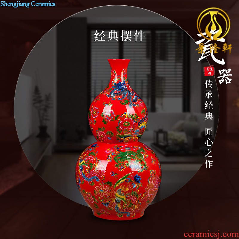 Jingdezhen ceramics dry flower vases, flower receptacle landing contracted and contemporary European fashion ceramic sitting room place decoration