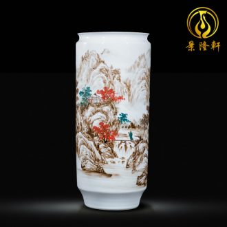 Jingdezhen ceramics by hand carve shadow dragon totem big vase villa home decoration collection furnishing articles