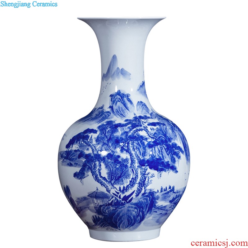 The jingdezhen ceramics by hand throwing carve shadow blue bottles of wine porch home furnishing articles