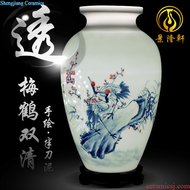 Jingdezhen ceramics hand-painted vases, flower arrangement wine porch home decoration sitting room TV ark furnishing articles