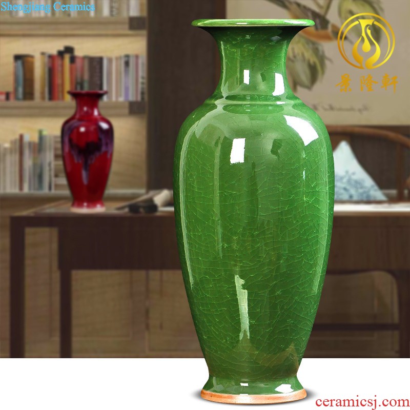 Jingdezhen ceramics China red vase Chinese flower arranging TV ark, porch place home wedding celebrations