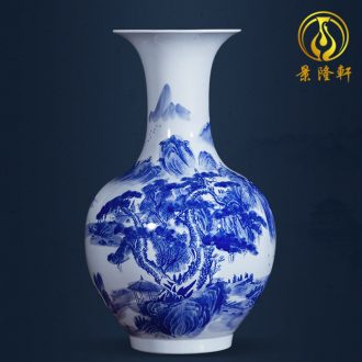 The jingdezhen ceramics by hand throwing carve shadow blue bottles of wine porch home furnishing articles