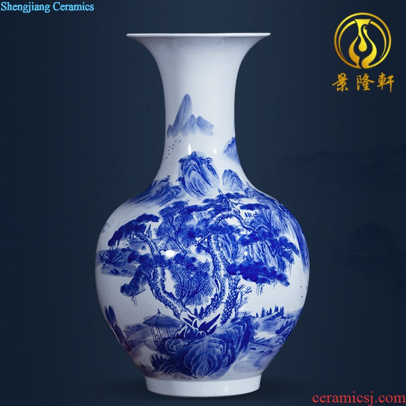 The jingdezhen ceramics by hand throwing carve shadow blue bottles of wine porch home furnishing articles