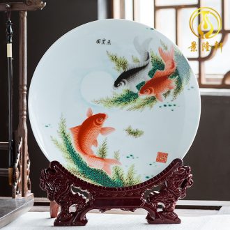 Jingdezhen ceramics furnishing articles act the role ofing is tasted household decoration of Chinese style decoration plate sitting room porch ark TV ark