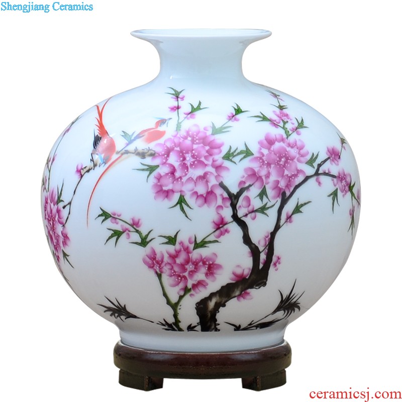 Porcelain of jingdezhen ceramics vase Chinese penjing large three-piece wine cabinet decoration plate of household decoration