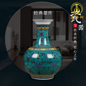 Jingdezhen ceramics hand-painted household adornment blue and white porcelain vase wine porch sitting room TV ark furnishing articles