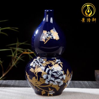 Jingdezhen ceramics lucky Chinese red porcelain vase and furnishing articles sitting room ark handicraft decorative household items