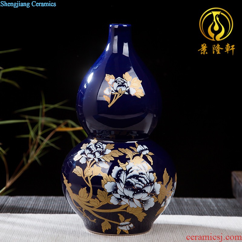 Jingdezhen ceramics lucky Chinese red porcelain vase and furnishing articles sitting room ark handicraft decorative household items