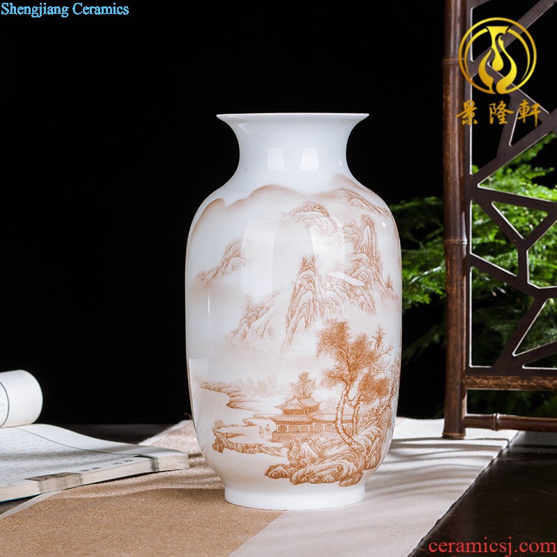 Jingdezhen ceramics vase China red peach gourd home sitting room adornment feng shui is festival furnishing articles