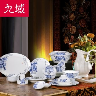 Jingdezhen porcelain 56 head swan lake European high-grade bone China tableware suit wedding reply bowl dish special offer