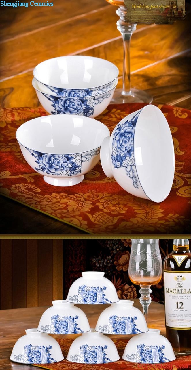 Jingdezhen porcelain 56 head swan lake European high-grade bone China tableware suit wedding reply bowl dish special offer