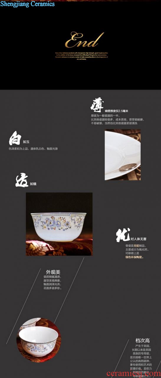 Nine domain jingdezhen porcelain bone plate food dish Glair pottery Chinese 8 inches deep dish plates