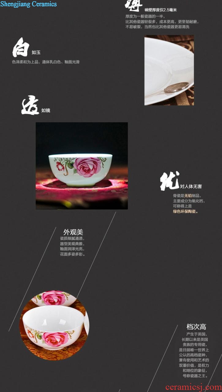 European tableware bowls jingdezhen porcelain nine domain 56 skull of a complete set of a plate Creative high-grade bone China tableware suit