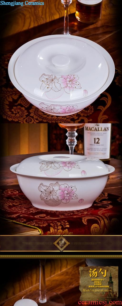 Glair cutlery sets jingdezhen ceramic nine domain 56 head dish dish suits European household bowl suit