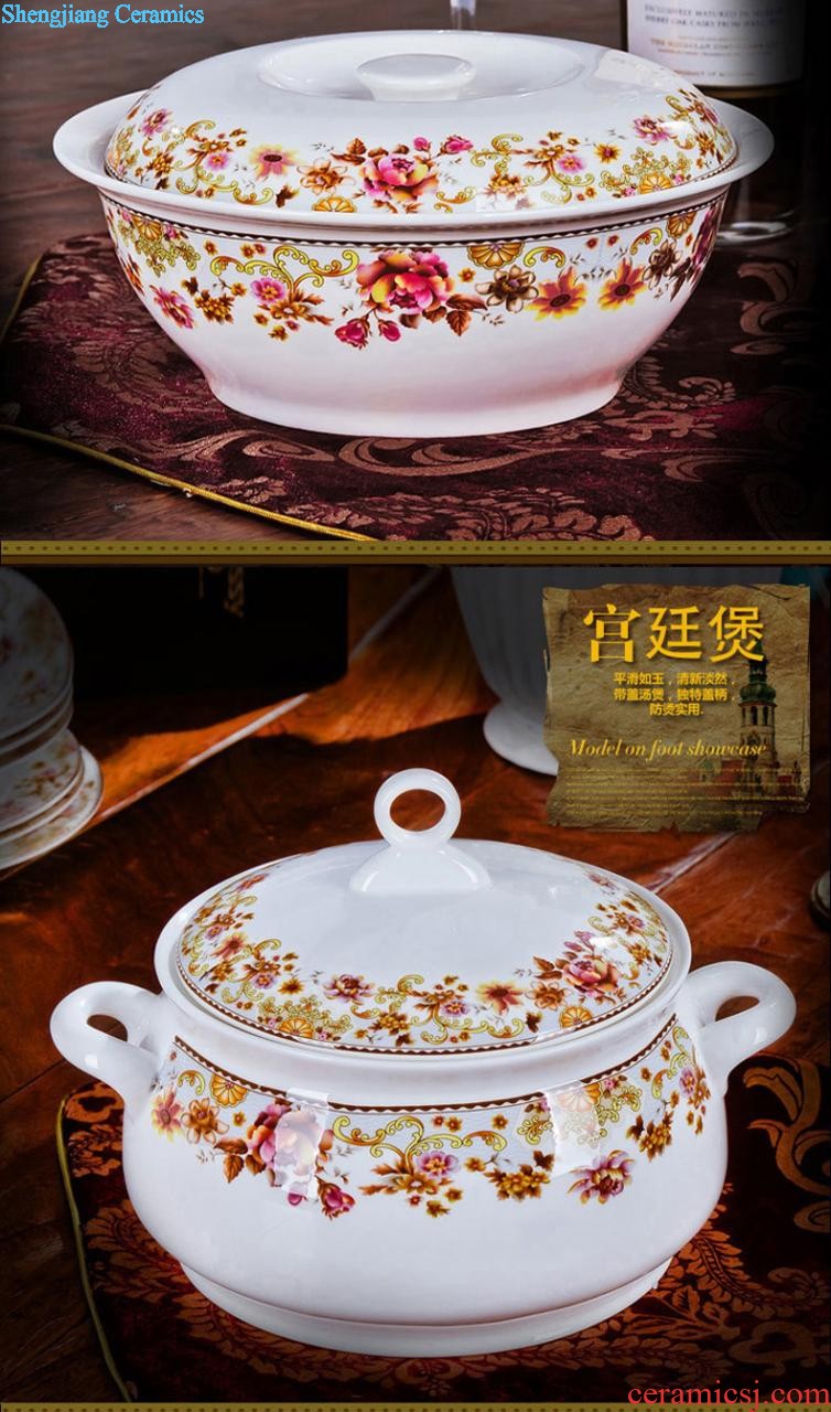 Home dishes suit Jingdezhen ceramic tableware nine domain 58 skull porcelain bowl chopsticks wedding gifts bowl of plates