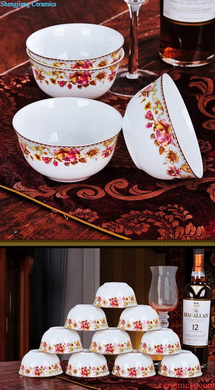 Home dishes suit Jingdezhen ceramic tableware nine domain 58 skull porcelain bowl chopsticks wedding gifts bowl of plates