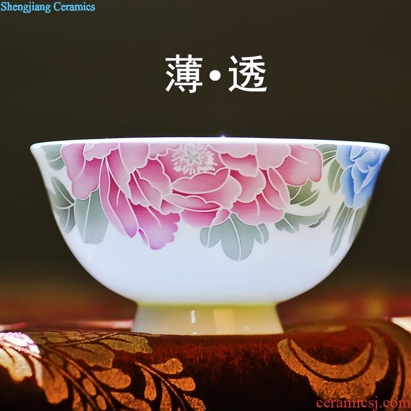 Bowl suit jingdezhen ceramic nine domain 56 skull porcelain tableware suit European household dishes consolidation set of festival