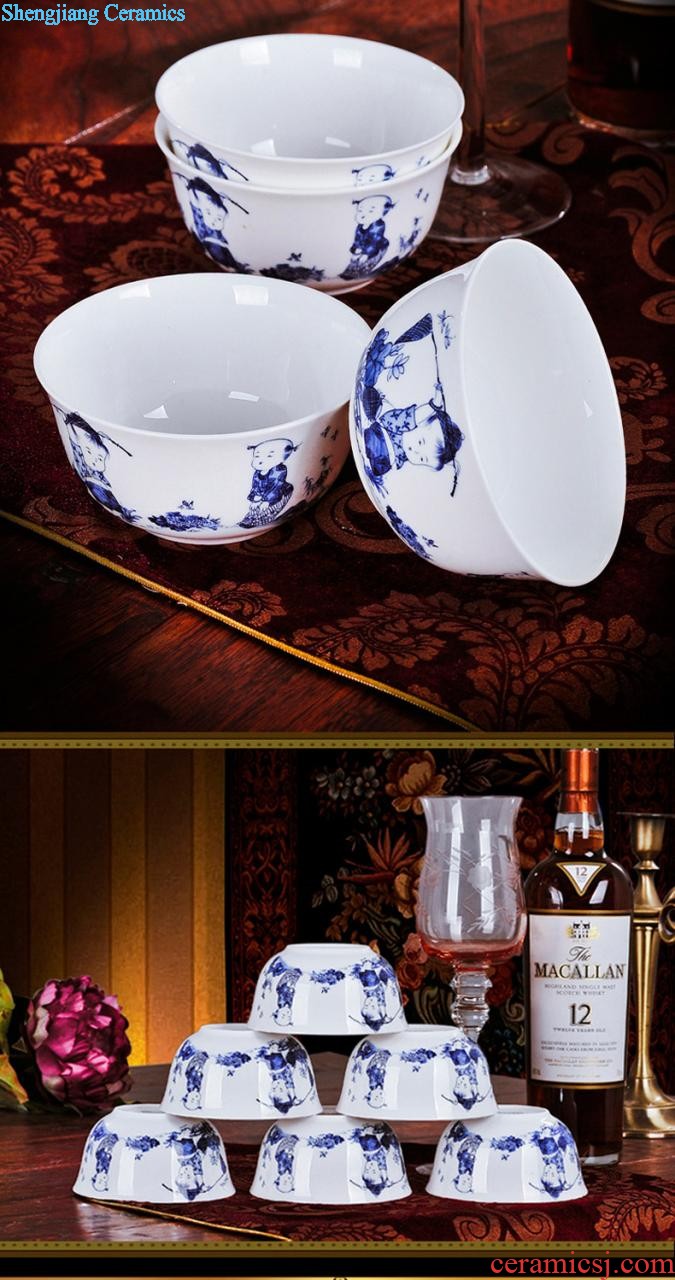 Home dishes suit bowl chopsticks dishes suit porcelain of jingdezhen ceramic bone China tableware nine domain