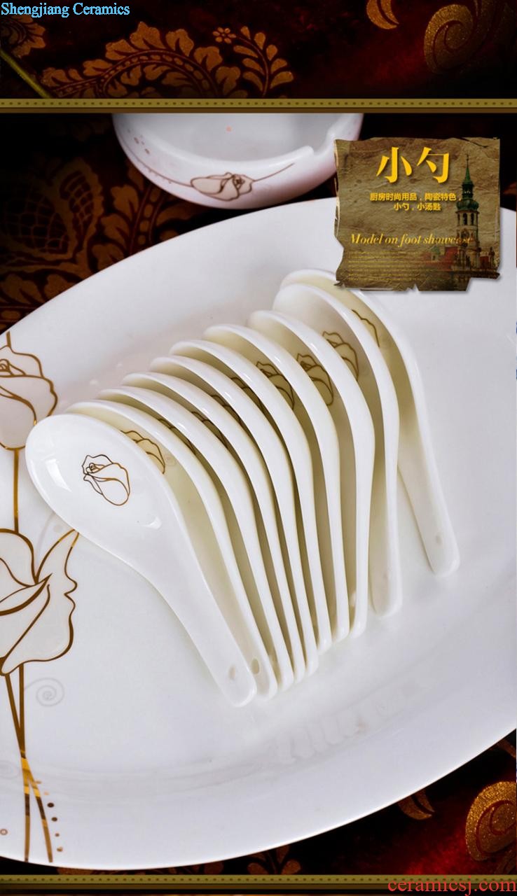 Creative ceramic tableware jingdezhen nine domain 56 square cutlery sets phnom penh European dishes consolidation