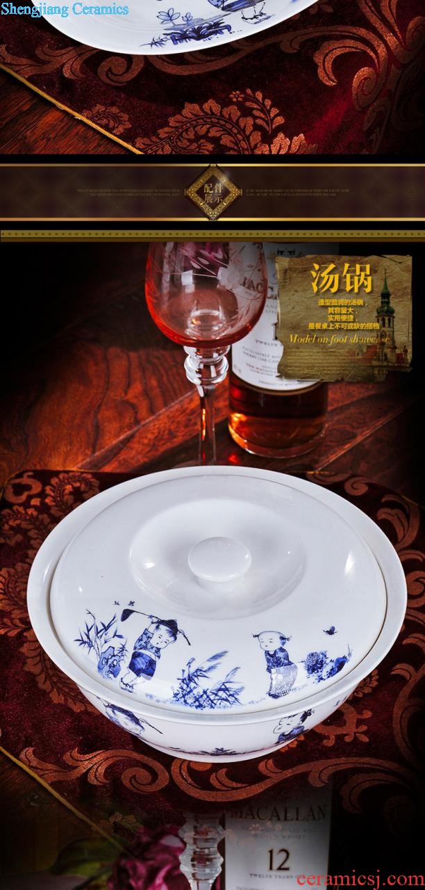 Home dishes suit bowl chopsticks dishes suit porcelain of jingdezhen ceramic bone China tableware nine domain