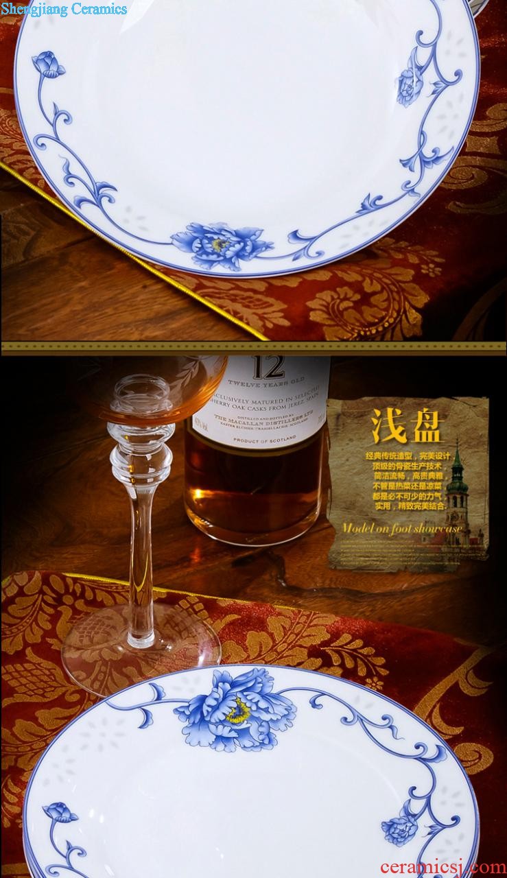 Bowl suit jingdezhen ceramic nine domain 56 skull porcelain tableware suit Korean wedding gifts from consolidation set of glasses