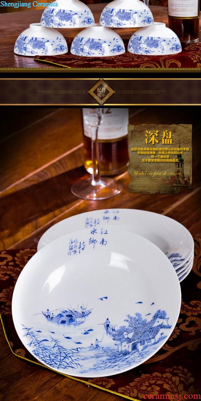 Tableware suit jingdezhen nine domain high-grade ceramic tableware 60 European household head dish dish wedding gifts