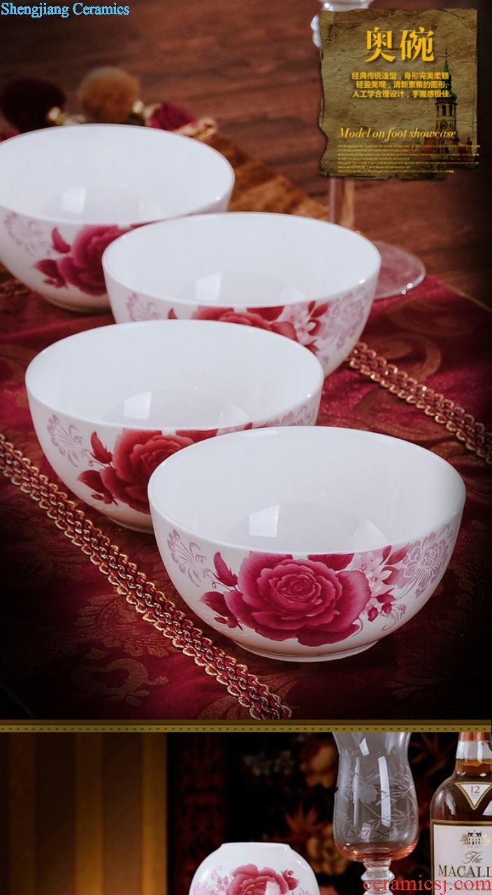 Eternal rose jingdezhen ceramic 28 nine domain skull porcelain tableware suit The dishes consolidation set of porcelain