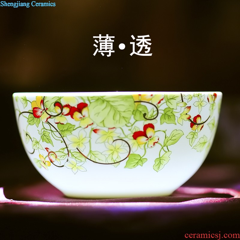 Dishes suit jingdezhen porcelain nine domain 56 skull porcelain tableware soup bowl bowl dish spoon suit wedding gifts