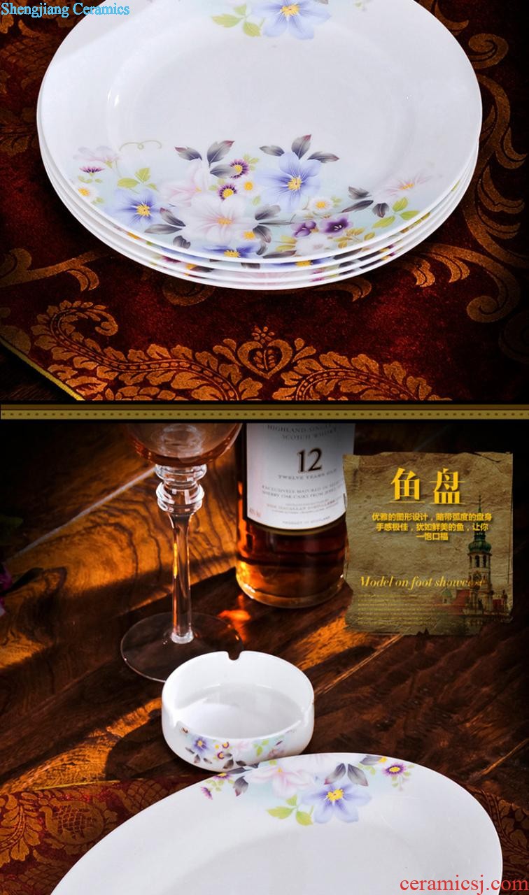 Jingdezhen ceramic bone China tableware bone plate plate nine domain glair Chinese style 6 inches flat bowl dish dish platter