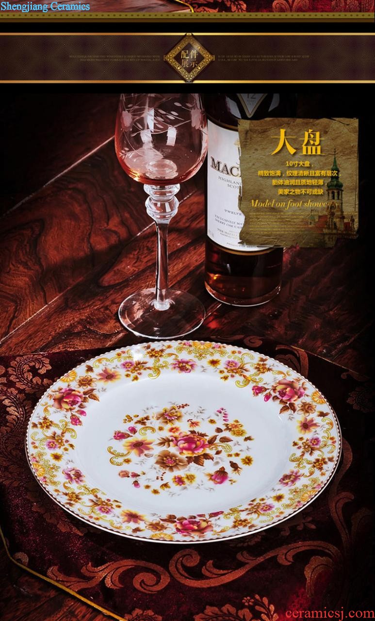 Home dishes suit Jingdezhen ceramic tableware nine domain 58 skull porcelain bowl chopsticks wedding gifts bowl of plates