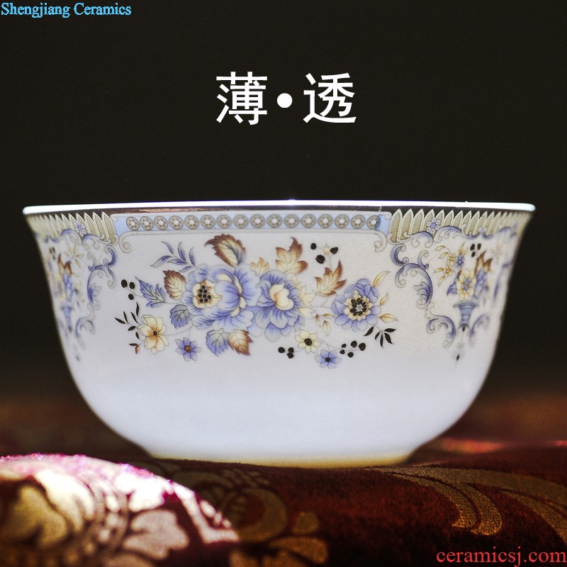 Nine domain jingdezhen porcelain bone plate food dish Glair pottery Chinese 8 inches deep dish plates