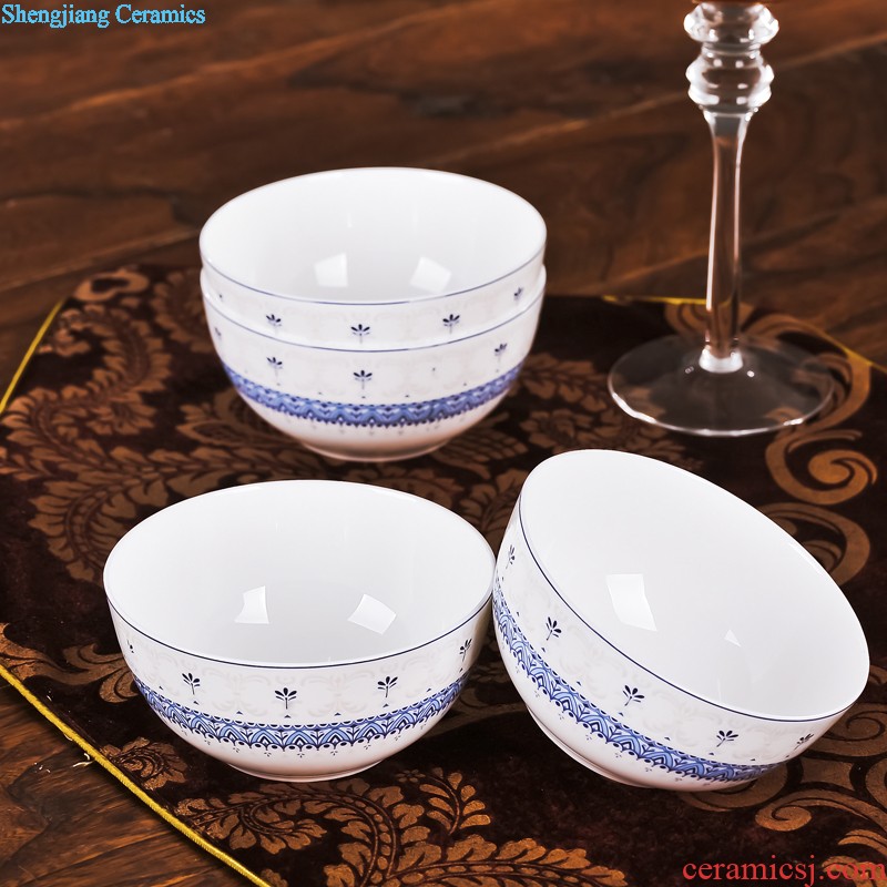 Bone China tableware suit nine domain jingdezhen 38 head relief of phnom penh high-class european-style dishes dish porcelain outfit