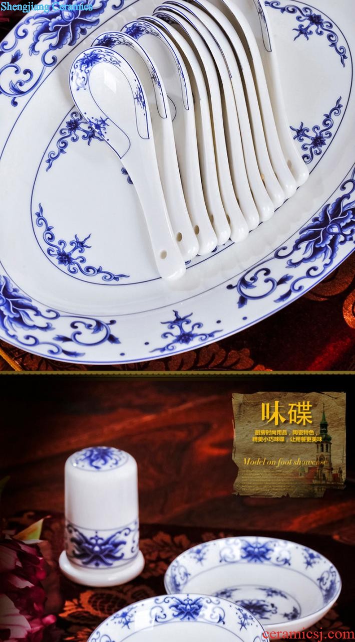 Sun island jingdezhen 56 head of household ceramics tableware suit nine domain Ou bone porcelain set of dishes