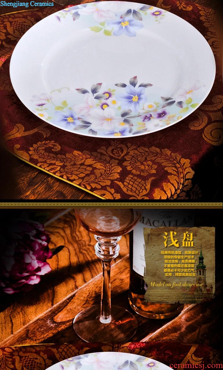 Jingdezhen ceramic bone China tableware bone plate plate nine domain glair Chinese style 6 inches flat bowl dish dish platter