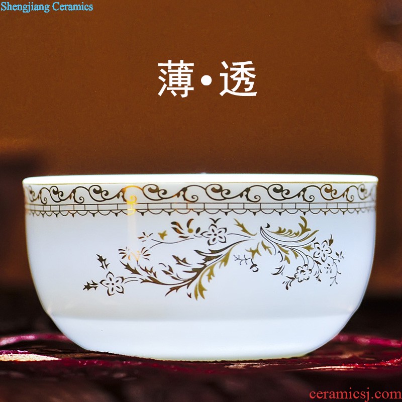 Jingdezhen ceramic bone China tableware suit Chinese style phnom penh home dishes suit high-end gift porcelain plate