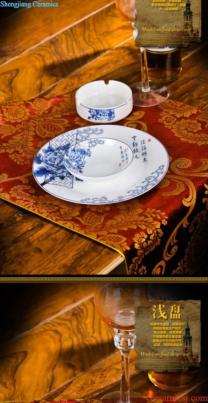 Wedding dinner jingdezhen ceramic nine domain 56 skull porcelain tableware suit Chinese traditional dishes consolidation