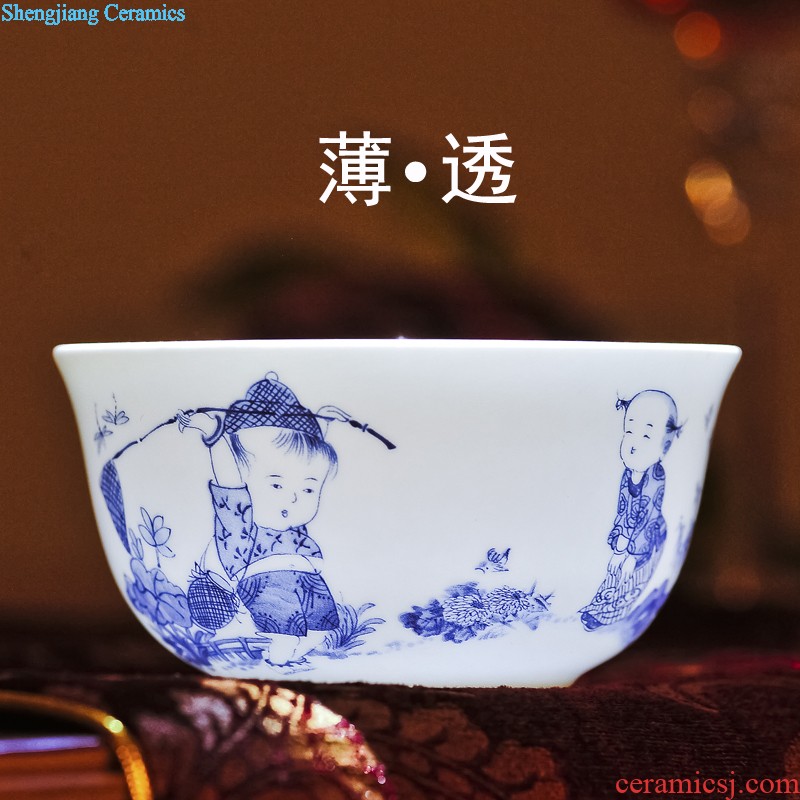 Home dishes suit bowl chopsticks dishes suit porcelain of jingdezhen ceramic bone China tableware nine domain