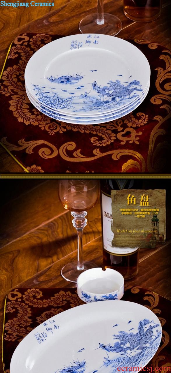 Tableware suit jingdezhen nine domain high-grade ceramic tableware 60 European household head dish dish wedding gifts