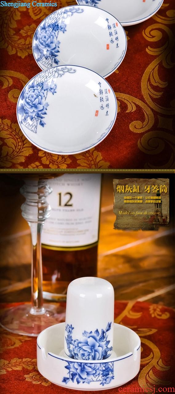 Wedding dinner jingdezhen ceramic nine domain 56 skull porcelain tableware suit Chinese traditional dishes consolidation