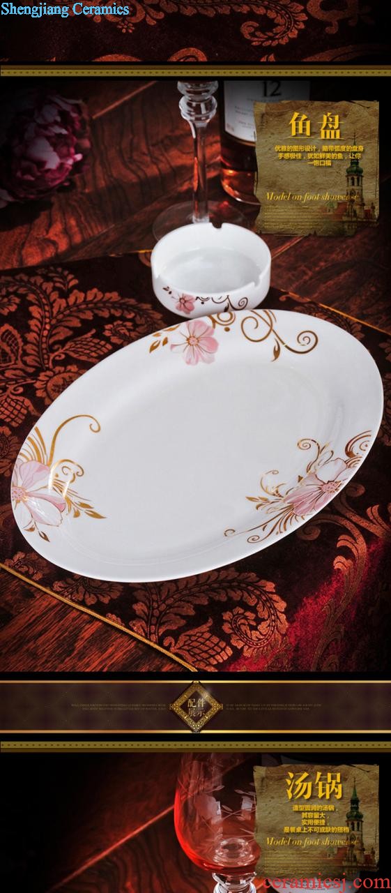 Dish plate suit jingdezhen ceramic nine domain 56 skull porcelain tableware suit Korean wedding gift porcelain