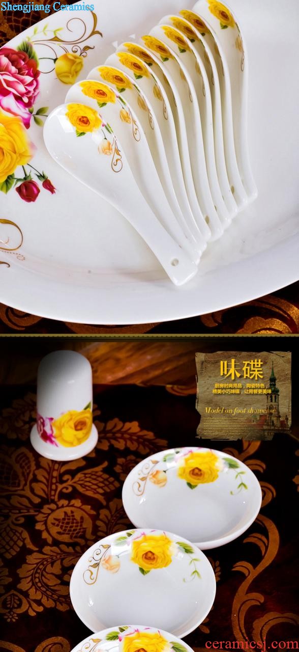 High-class european-style jingdezhen ceramic nine domain 56 skull porcelain dish dish suits Wedding gifts phnom penh tableware